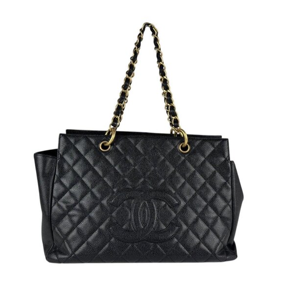 CHANEL Matelasse Chian Handbag Black/Gold Leather/Metal - Picture 1 of 14